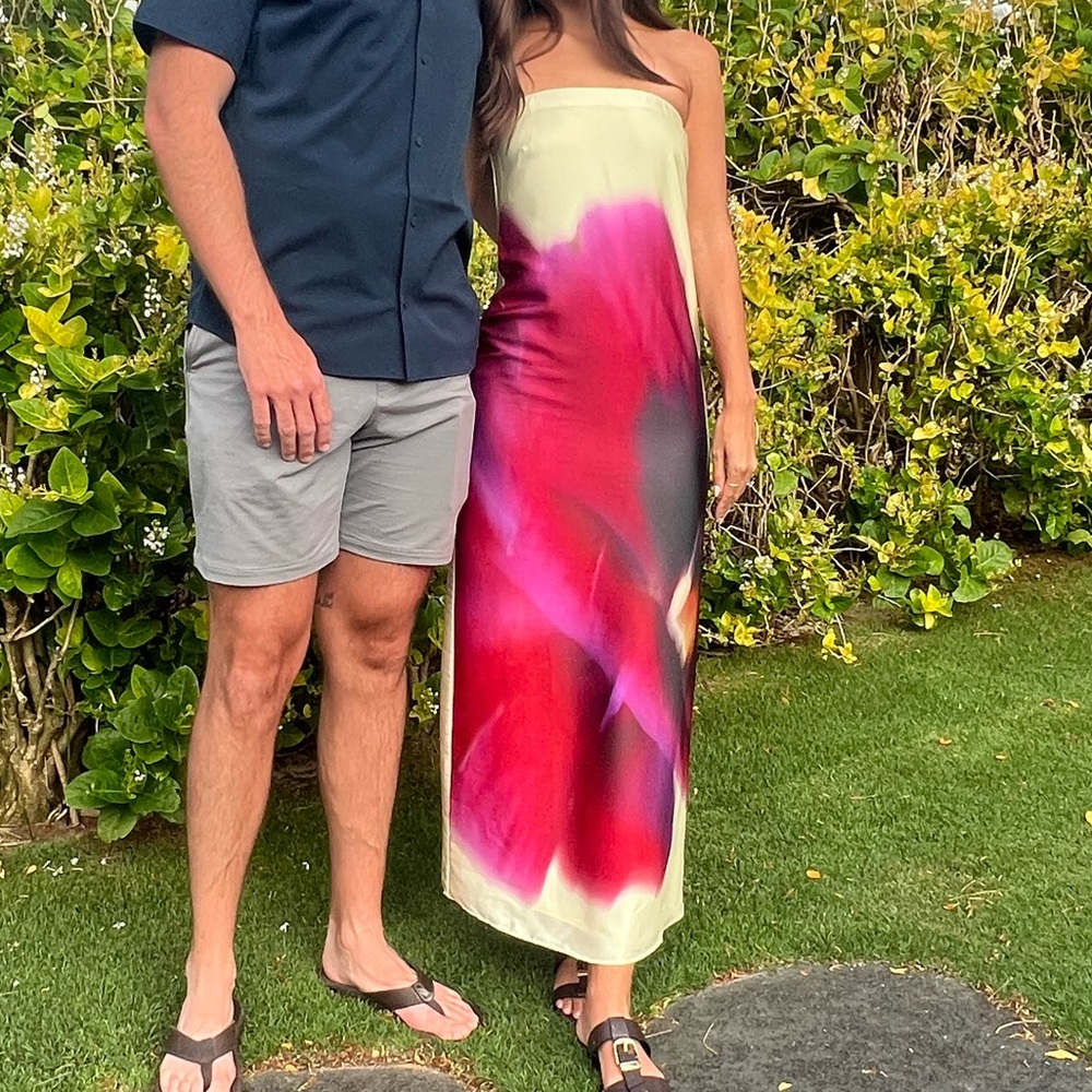 The A&F Julia Strapless Slip Maxi Dress